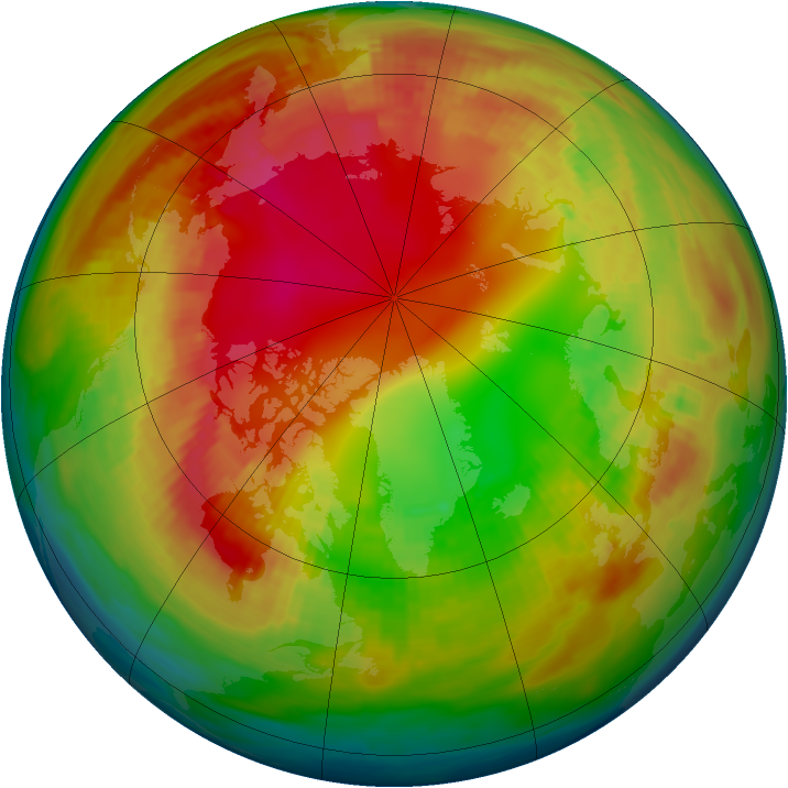 Arctic ozone map for 09 February 1991